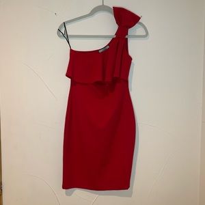 Ella Blue One Shoulder Red Dress